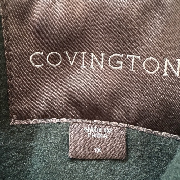 Women’s Covington Hunter Green Mid Length Zip Up Coat Size 1X - Picture 4 of 6